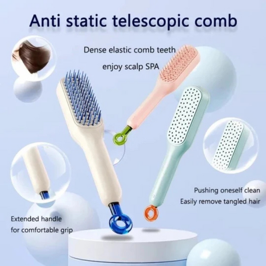 Magic Self-Cleaning Hair Brush Anti-Static Comb for Effortless Styling